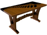 CF033-restaurant-table-bar-top-natural-sapelle-veneer-carved-base-digital-wood-tables