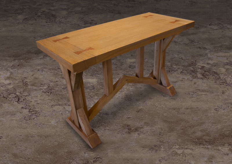 Base 64 – Tressel Base craftsman wooden angled table base