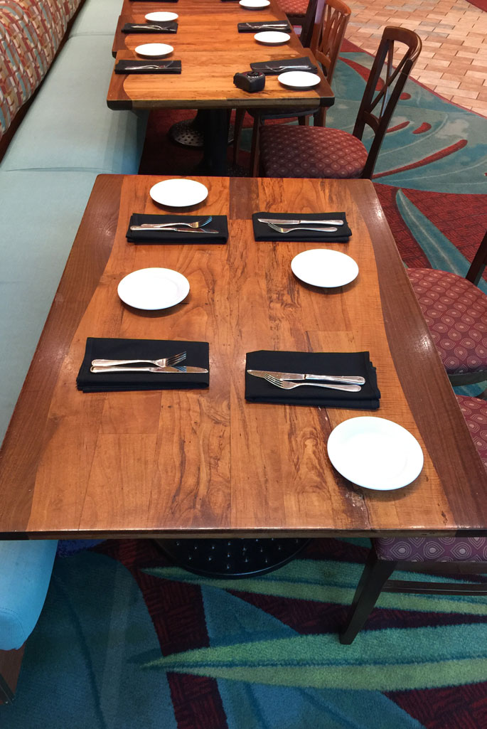 Disney Kona Café set table